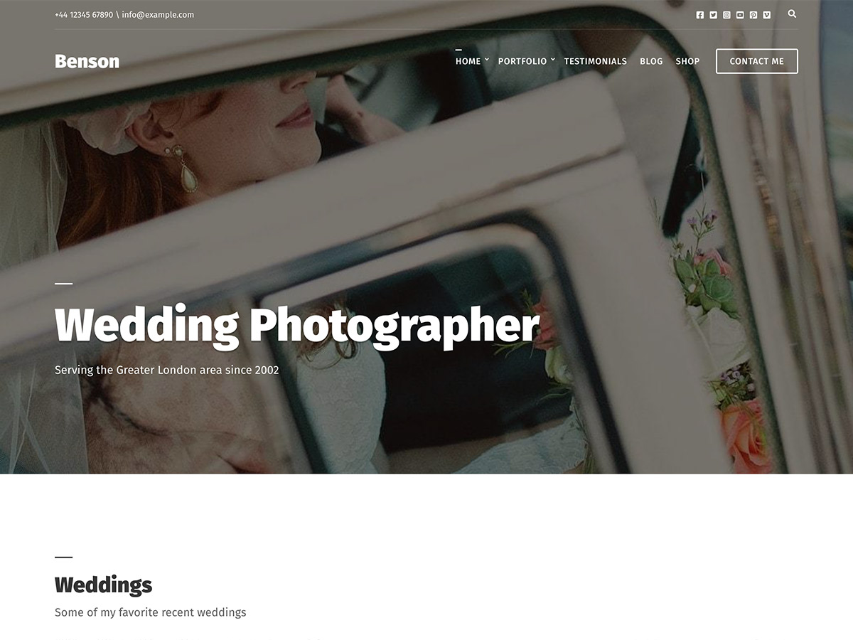 Benson: the expertly designed WordPress theme for photographer v 1.1.1