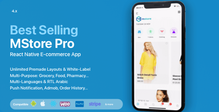 MStore Pro v5.0 - Complete React Native template for e-commerce